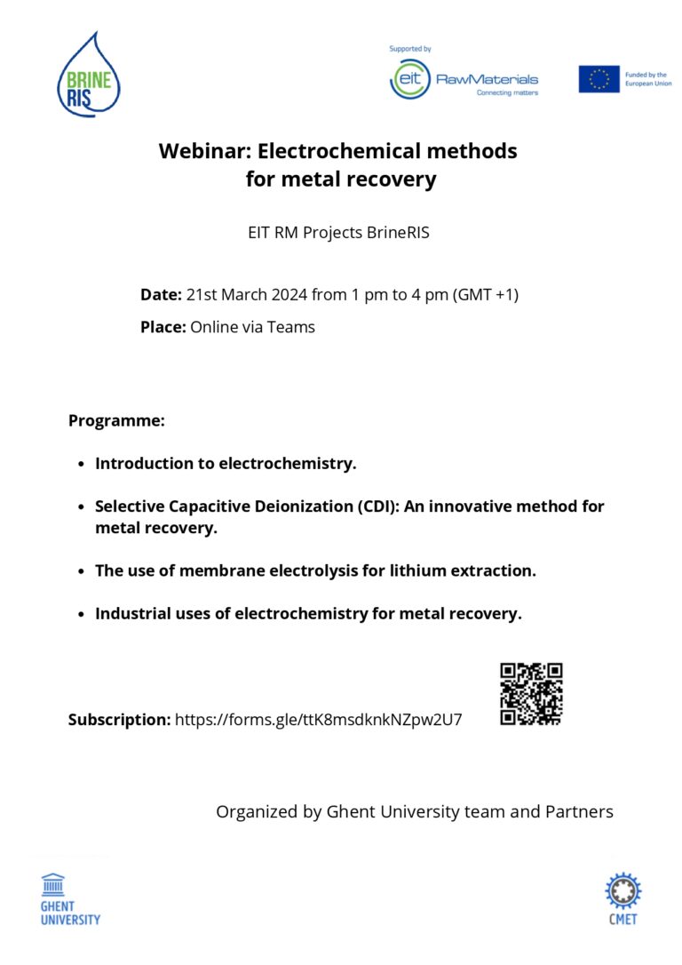 Read more about the article Webinar on electrochemical methods for metal recovery