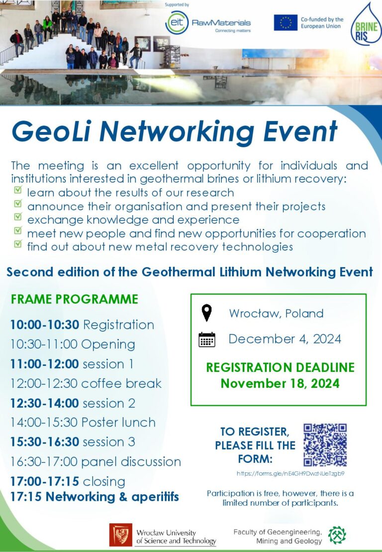 Read more about the article Second Geothermal Lithium Networking Event -don’t delay and submit your speech today!